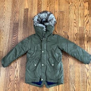 EUC Crewcuts winter coat faux fur size 6/7